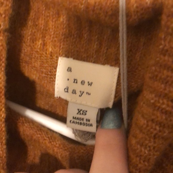 A new day rust false turtleneck long sweater - Picture 2 of 3